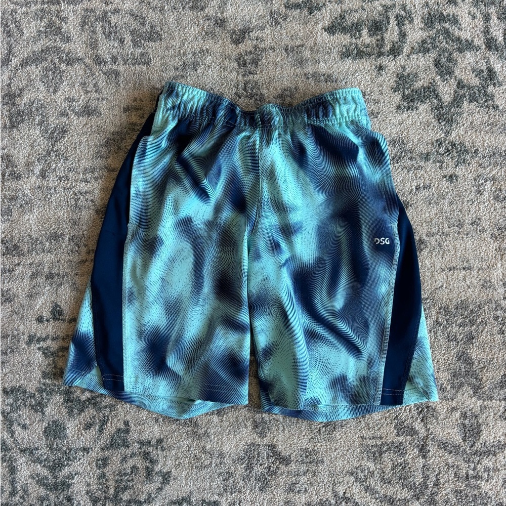 DSG Vibrant Blue and Green Patterned Shorts